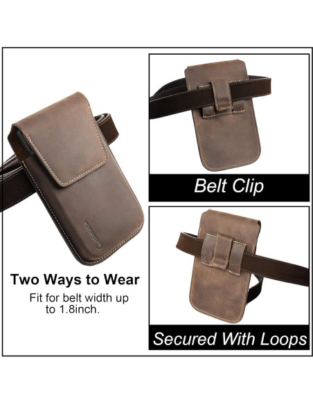 Funda de cuero Gentlestache XL para teléfono marrón oscuro