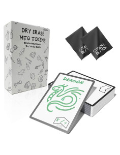 Conjunto 50 Fichas Borrables Citadel Black MTG Doble Cara