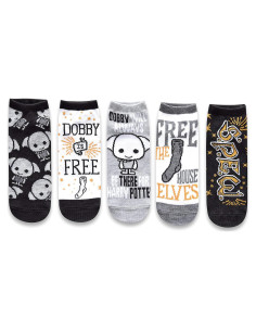 Calcetines Tobilleros Harry Potter Dobby 5 Paquetes Talla 4-10