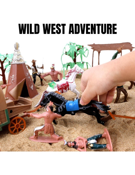 Juego de Figuras Vaqueros e Indios Liberty Imports 58 Piezas