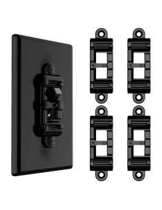 Cubierta de Interruptor de Luz HONGKONG HONG LE, 4 Piezas Negra