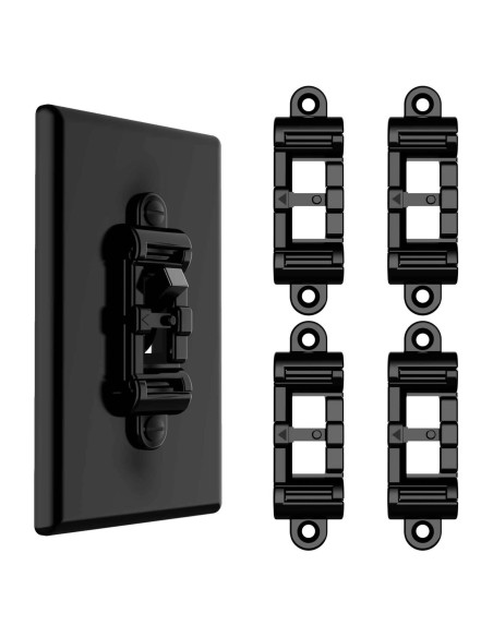 Cubierta de Interruptor de Luz HONGKONG HONG LE, 4 Piezas Negra