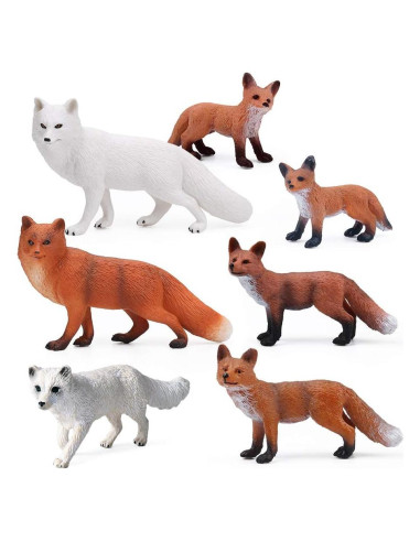 Conjunto de Figuras de Juguete UANDME 7 Zorros Realistas