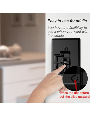 Cubierta de Interruptor de Luz HONGKONG HONG LE, 4 Piezas Negra