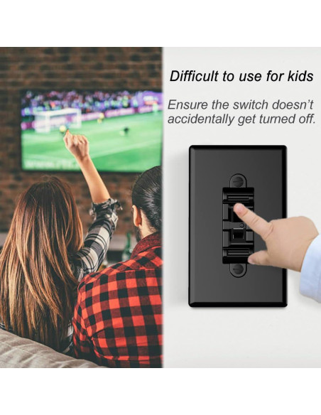 Cubierta de Interruptor de Luz HONGKONG HONG LE, 4 Piezas Negra