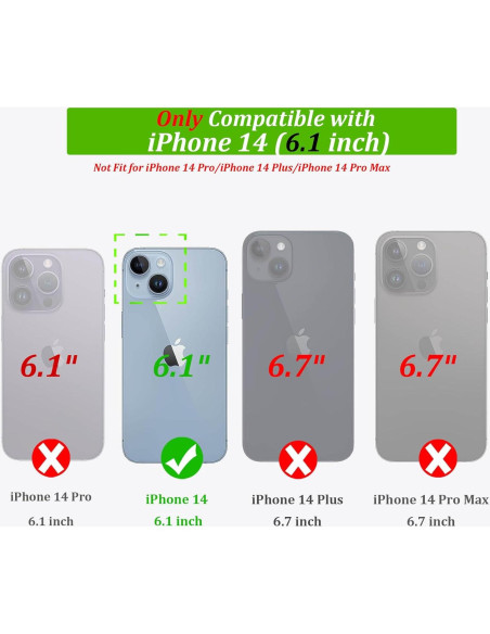 Funda billetera KRHGEIK para iPhone 14 con mariposa púrpura