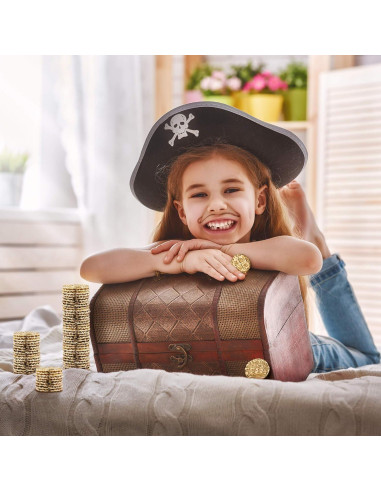 Monedas Pirata de Metal Dorado - Set de 35 Monedas 22mm