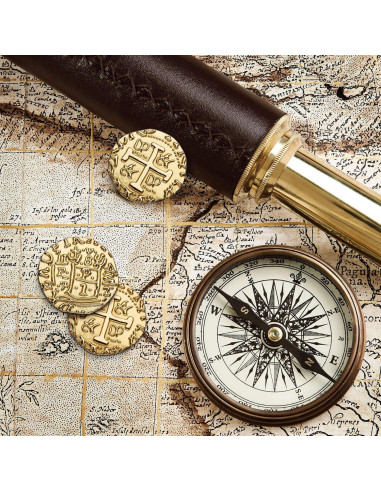 Monedas Pirata de Metal Dorado - Set de 35 Monedas 22mm