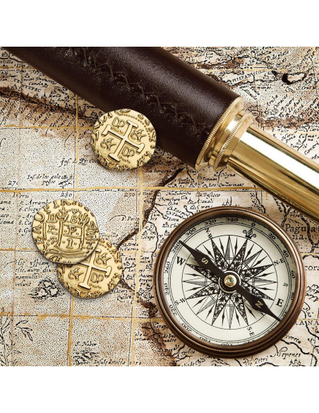 Monedas Pirata de Metal Dorado - Set de 35 Monedas 22mm