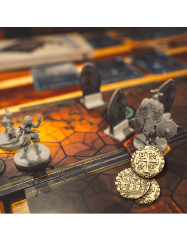 Monedas Pirata de Metal Dorado - Set de 35 Monedas 22mm