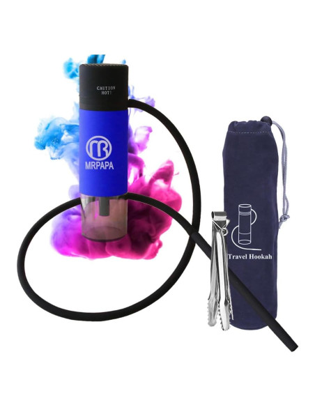 Hookah Portátil MRPAPA Azul, Set Completo para Viajar