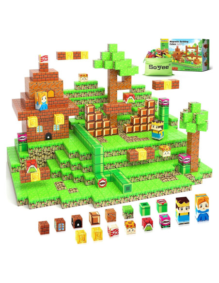 Juego de Bloques Magnéticos Soyee 108 Piezas para Niños