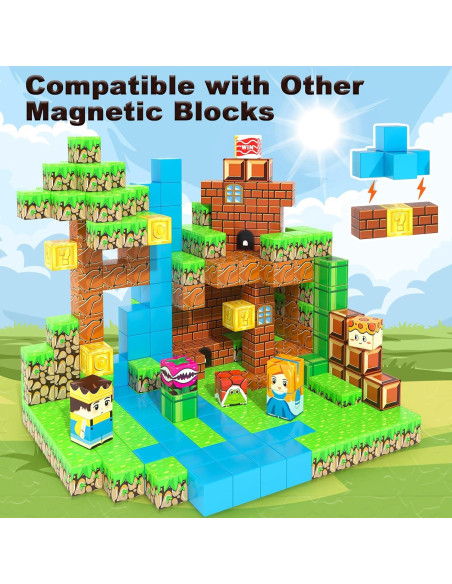 Juego de Bloques Magnéticos Soyee 108 Piezas para Niños