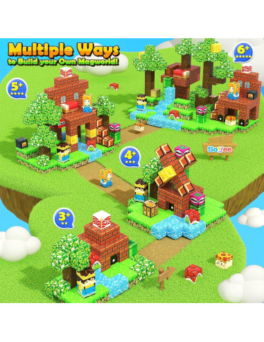 Juego de Bloques Magnéticos Soyee 108 Piezas para Niños