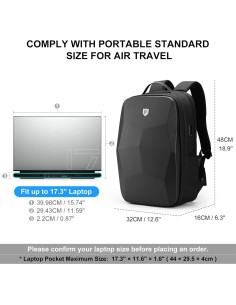 Mochila FENRUIEN 17.3" Antirrobo Impermeable USB Negra 2
