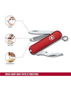 Cuchillo Suizo Victorinox Rally 58mm, 9 Funciones, Rojo 2