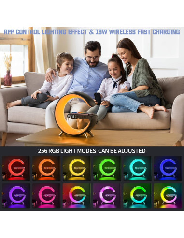 Lámpara de Mesa LENGLASS con Cargador Inalámbrico 15W