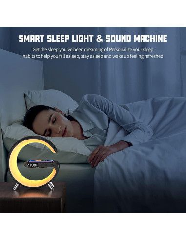 Lámpara de Mesa LENGLASS con Cargador Inalámbrico 15W