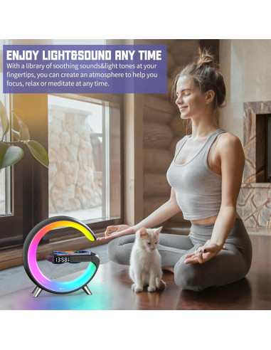 Lámpara de Mesa LENGLASS con Cargador Inalámbrico 15W