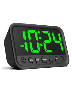 Reloj Digital LED XUANZIT Verde con Alarma y Brillo Ajustable