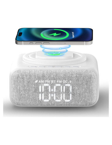 Reloj Despertador GEYUEYA Home con Altavoz y Luz Nocturna