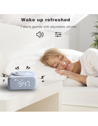 Reloj Despertador GEYUEYA Home con Altavoz y Luz Nocturna