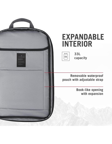 Mochila Victorinox Touring 2.0 para Laptop 33L - Gris Claro