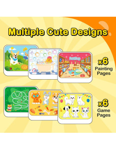 YPLUS Libro de Actividades Reutilizable 12 Páginas para Niños 2