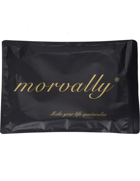 Peluca corta recta Morvally morada con flequillo 35.56 cm