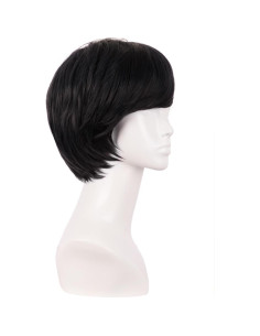 Peluca de Cosplay MapofBeauty Corto Rizado Negro 25 cm 2