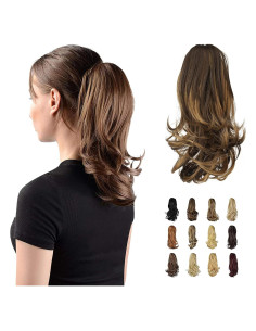 Extensión de Cola de Caballo Sofeiyan 33 cm Rizada Clip Natural