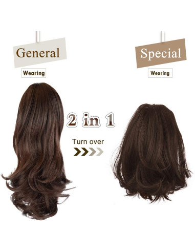 Extensión de Cola de Caballo Sofeiyan 33 cm Rizada Clip Natural