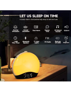 Despertador Luz Amanecer Tuerthy con Bluetooth y Radio FM 2
