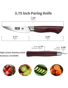 Cuchillo de Pelar HOSHANHO 9.5 cm Acero Inoxidable Mango Madera 2
