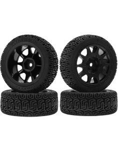 Neumáticos RC On Road 1/10 HIRCQOO 70mm Caucho Negro 2