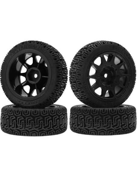 Neumáticos RC On Road 1/10 HIRCQOO 70mm Caucho Negro