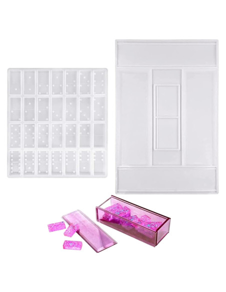 Kit de Moldes de Silicona Accfore para Dominó y Caja DIY