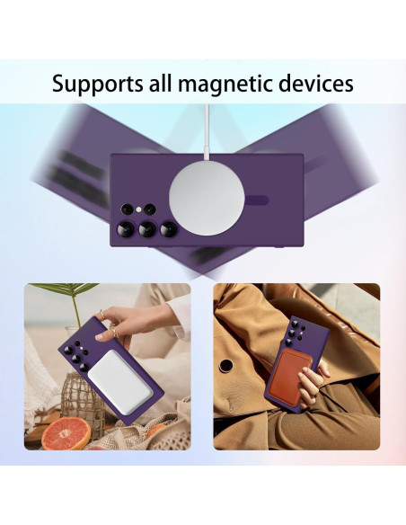 Funda Magnética Samsung Galaxy S24 Ultra Antigolpes Púrpura