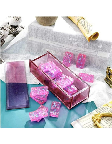 Kit de Moldes de Silicona Accfore para Dominó y Caja DIY