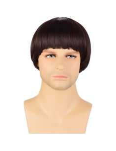 Peluca Corto Hongo PATURPINT Marrón Oscuro 15 cm Cosplay 2