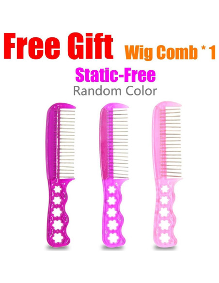 Peluca Rizada 71 cm Rojo EmaxDesign con Gorra y Peine