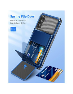 Funda Cartera COOYA para Samsung A14 5G Azul con Soporte 2