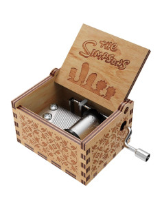 Caja de Música Los Simpsons Huntmic 18 Tonos Madera Manual 2