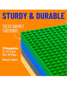 Placas Base Apilables 6x6 Strictly Briks 12 Piezas Colores 2