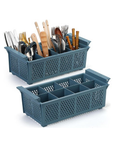 Canasta de Cubiertos Yungyan 2 Pcs 8 Compartimentos Azul