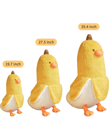Peluche Pato Banana PEACH CAT 50 cm Amarillo Kawaii