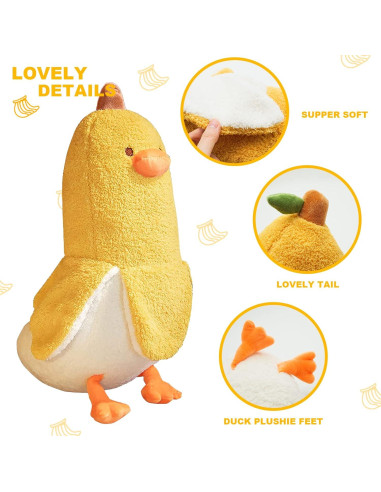 Peluche Pato Banana PEACH CAT 50 cm Amarillo Kawaii