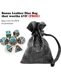 Juego de Dados Metálicos Haxtec DND Cobre Teal para RPG 2