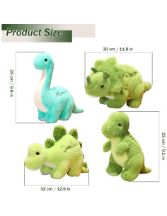 Set 4 Juguetes de Peluche Dinosaurio BUALR Suaves 2