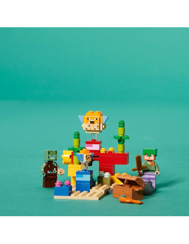 LEGO Minecraft Arrecife de Coral 21164 con Alex y Zombie